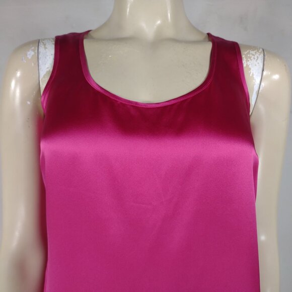 NWT Talbots pink 100% Silk sleeveless shell top tank ladies size 2 Petite - Picture 2 of 9